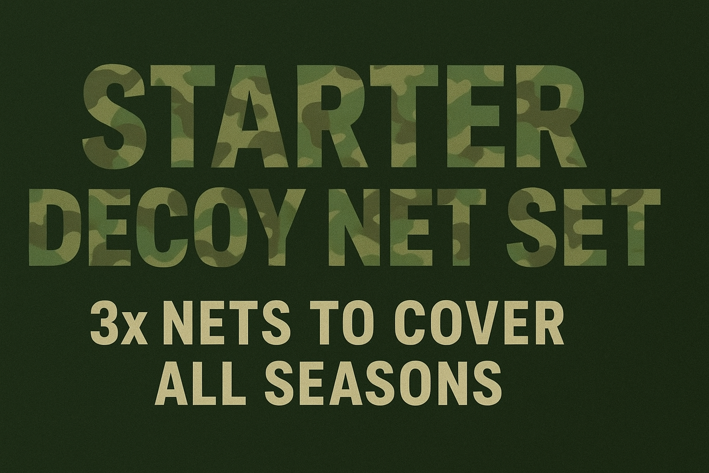 Just Decoy Starter Stealth Hide Net Set, 3x 4mx1.5m Nets (Hunting Blinds)